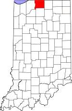 Map of Indiana highlighting Saint Joseph County