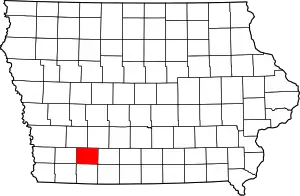 Map of Iowa highlighting Adams County