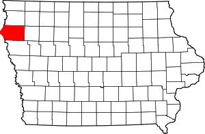 Map of Iowa highlighting Plymouth County