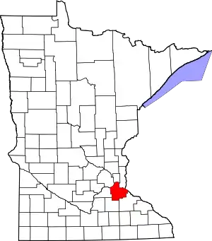 Map of Minnesota highlighting Dakota County