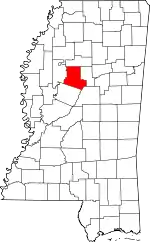 Map of Mississippi highlighting Carroll County