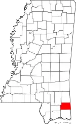 Map of Mississippi highlighting George County