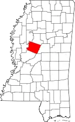 Map of Mississippi highlighting Holmes County