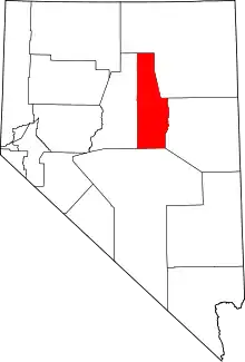 Map of Nevada highlighting Eureka County