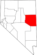 Map of Nevada highlighting White Pine County