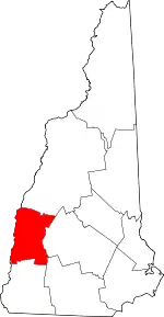 Map of New Hampshire highlighting Sullivan County