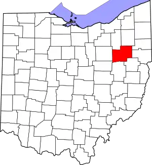 Map of Ohio highlighting Stark County