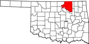 Map of Oklahoma highlighting Osage County