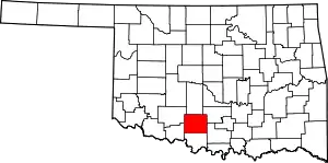 Map of Oklahoma highlighting Stephens County