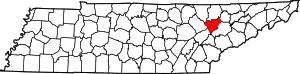 Map of Tennessee highlighting Anderson County