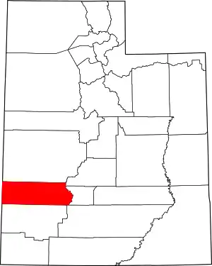 Map of Utah highlighting Beaver County