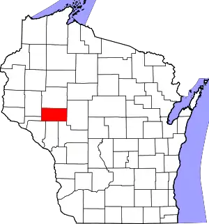 State map highlighting Eau Claire County