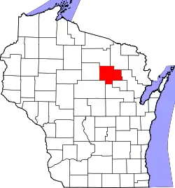 State map highlighting Langlade County