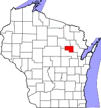 State map highlighting Menominee County