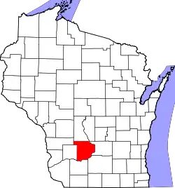 State map highlighting Sauk County