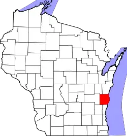 State map highlighting Sheboygan County