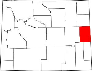 Map of Wyoming highlighting Niobrara County