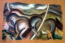 Franz Marc's Pferde in Landschaft, one of the artworks discovered in Munich in 2012