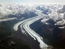 Matanuska Glacier from 20,000 feet.