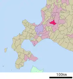 三笠市在北海道的位置