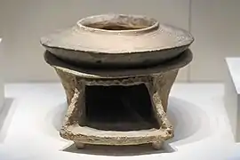 陶釜、陶灶，1956年河南陕县庙底沟出土