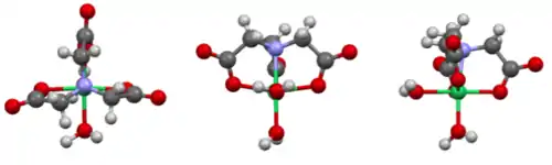 [Ni(NTA)(H2O) 2 ]-结构的三个视图。