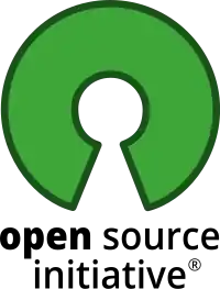 large green "C" rotated 90 degrees clockwise to form a sort of key hole marked with small "TM" and the words "open source" beneath