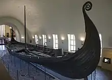 Viking ship inside the museum