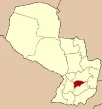 Map of Paraguay highlighting the department