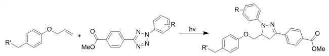 四唑与炔烃的光引发环加成反应