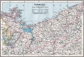 1905年的波美拉尼亚省地图