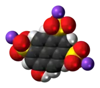 Space-filling model of pyranine as a sodium salt