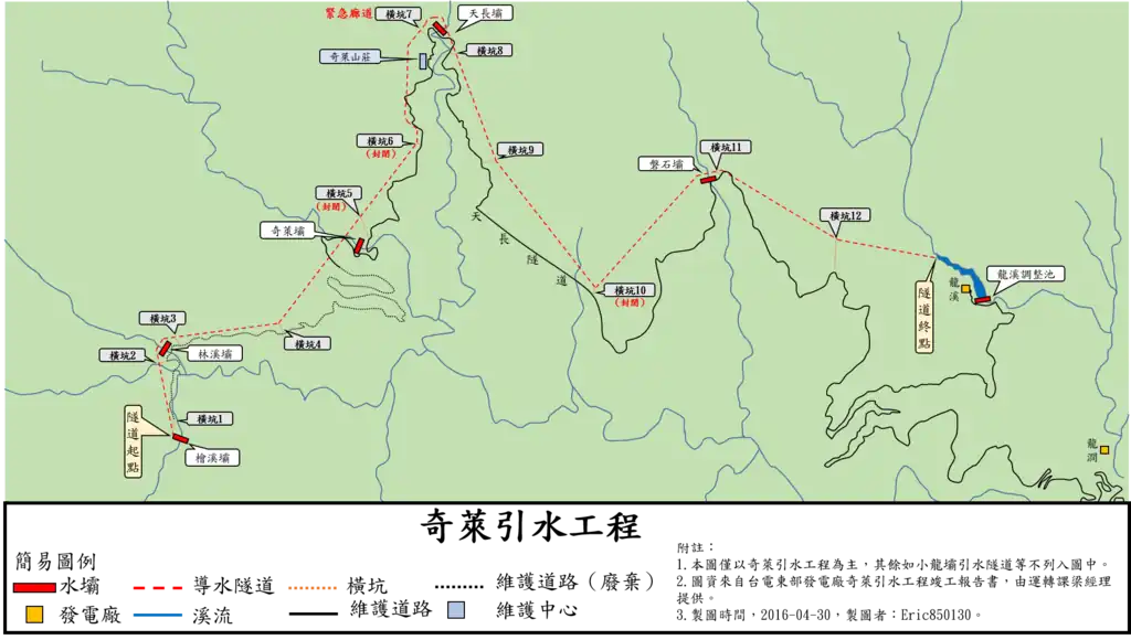 奇萊引水隧道平面圖