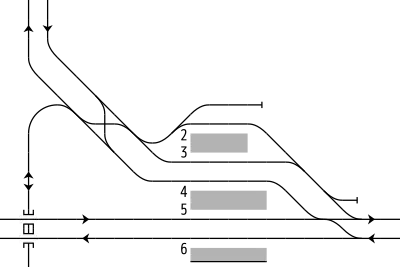 名古屋鐵道 知立站 站內配線略圖（2009年）