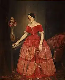 Portrait of Manuelita Rosas, 普里迪亞諾·普雷登（英语：）, 1851年