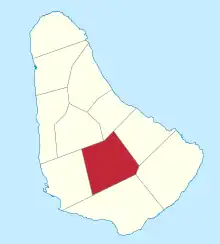 Map of Barbados showing the Saint George parish