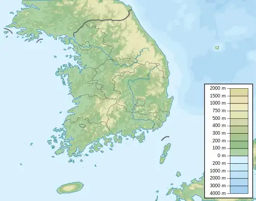 韩国滩涂在大韩民国的位置