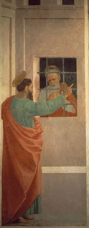 XIII=St Paul Visiting St Peter in Prison, Lippi (unrestored)