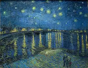 《羅納河上的星夜》（Starry Night Over the Rhone），1888年，收藏於奧塞美術館