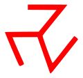 Red symbol of Svarozhich, used in Rodnovery (Slavic Native Faith).