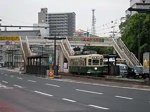 電車站全景與行人天橋