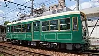 7700型7701號車 7701 - 7702號車以綠色為基調（攝於2016年7月30日荒川車庫前）