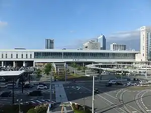 隨北陸新幹線開業而投入使用的富山站新車站大樓（攝於2018年5月3日）