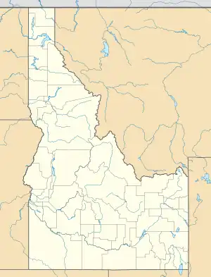 A map of the United States showing the location of Boise National Forest