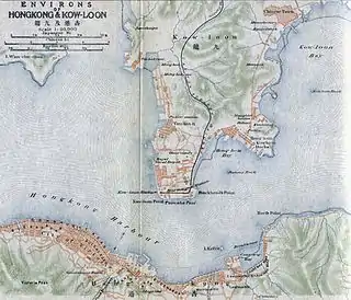 Map of Victoria City (and Kowloon across the Victoria Harbour)