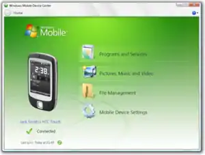Windows Mobile裝置中心運行於Windows Vista