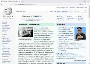 在Windows 11上运行 Waterfox G4.0.4来显示英语维基百科