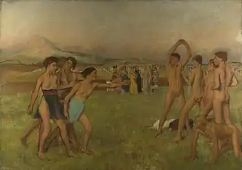 《斯巴达少年的训练》(Young Spartans Exercising)，1860年，收藏於英國國家美術館