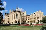 Lednice castle in neo-Gothic style