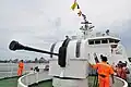 海巡署3000噸級高雄號巡防救難艦(CG129)艦艏裝備波佛斯40公釐70倍徑高射炮/艦炮